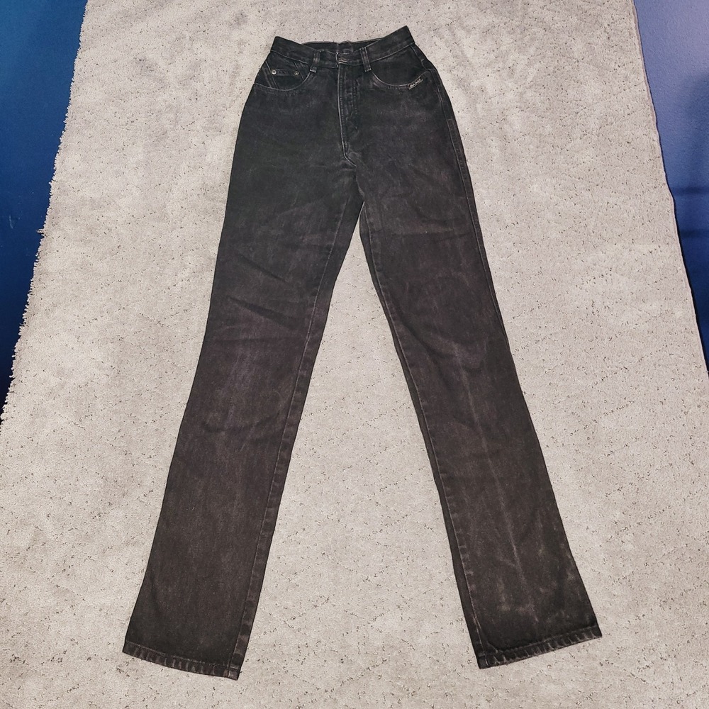 VTGā Rockies Jeans Womens 3 Black High Rise Straight Leg Cowgirl Westen Rodeo